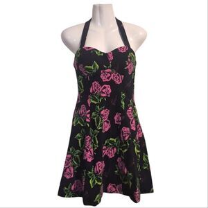 Betsey Johnson Floral Mini Halter Dress